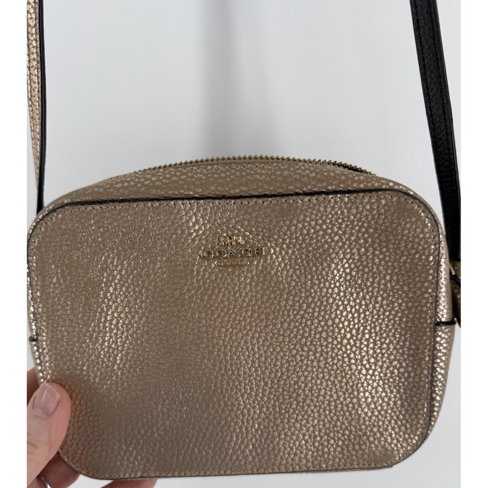 COACH Shoulder bag Metallic gold C1404 Refined Pebble Leather Camera Bag - Picture 13 of 16